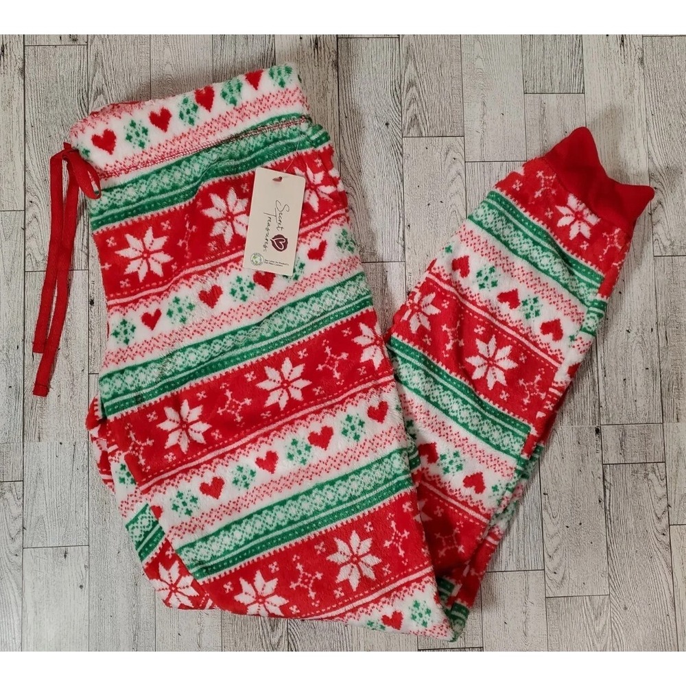 Secret Treasures Sleep Pajama Pants Fair Isle Red & Green Size SMALL Super Soft